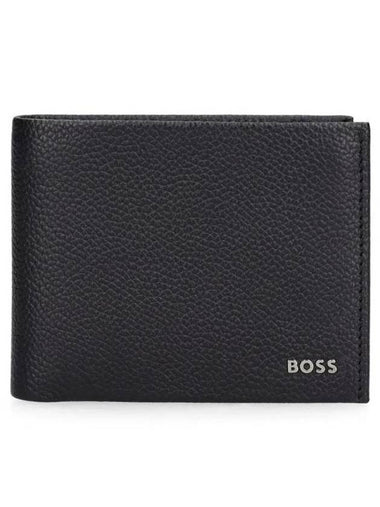 Logo Lettering Leather Half Wallet Black - HUGO BOSS - BALAAN 1