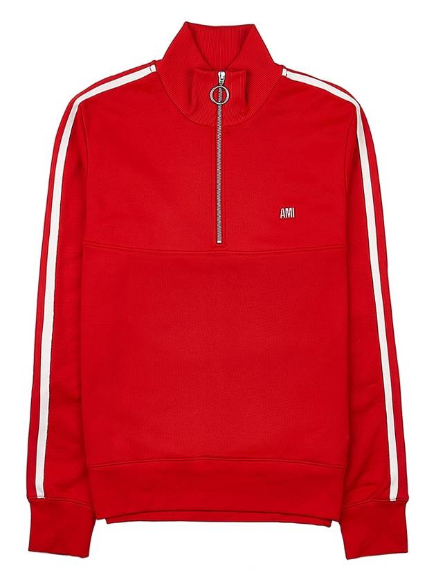 Track Quarter Zipper Sweatshirt Red - AMI - BALAAN 11