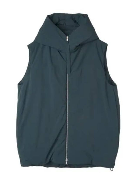 Padded Hooded Down Vest Petrol - JIL SANDER - BALAAN 1