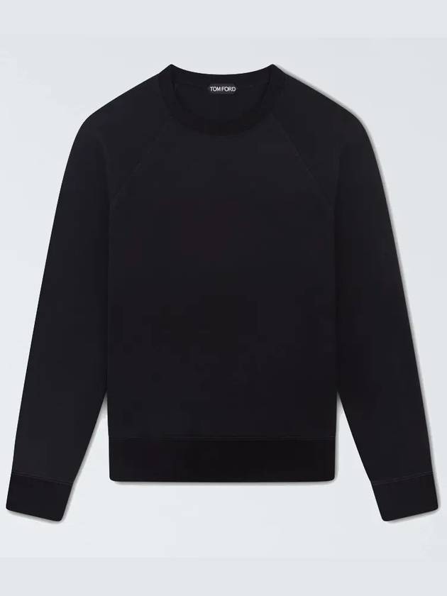 Men's Soft Cotton Crew Sweatshirt Black - TOM FORD - BALAAN 3