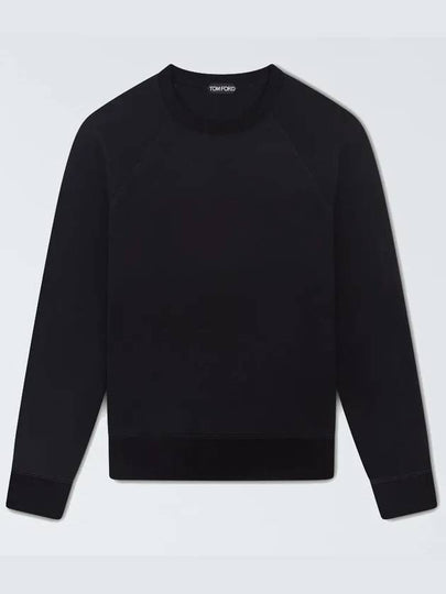 Men's Soft Cotton Crew Sweatshirt Black - TOM FORD - BALAAN 2