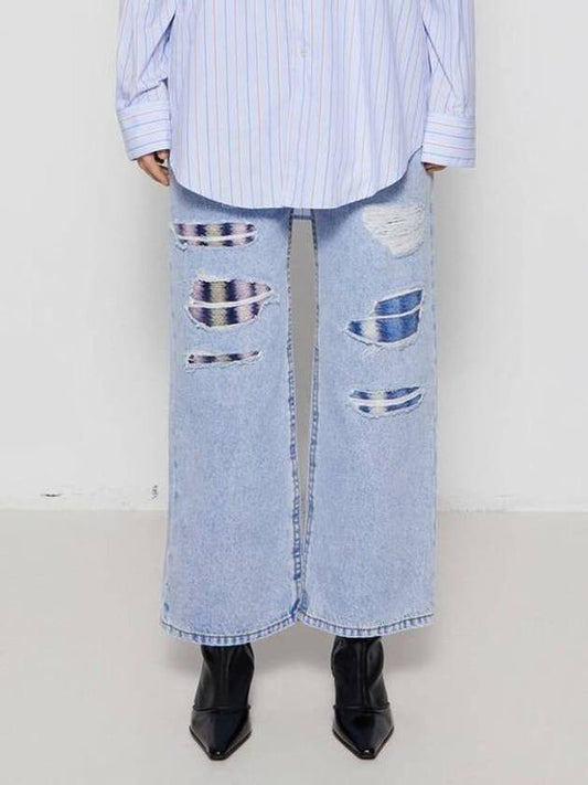 Light blue denim and mohair wide trousers - MARNI - BALAAN 2