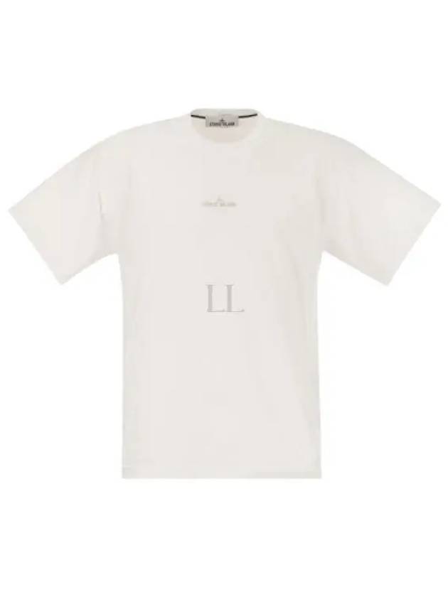 Logo Print Short Sleeve T-Shirt White - STONE ISLAND - BALAAN 2