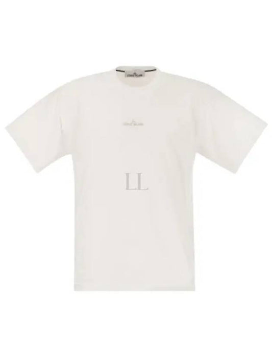 Logo Print Short Sleeve T-Shirt White - STONE ISLAND - BALAAN 2