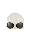 Goggle Detail Ribbed Beanie White - CP COMPANY - BALAAN 3