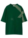 Men's Cotton Check Short Sleeve T-Shirt Green - BURBERRY - BALAAN 2