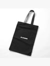 Logo Print Large Cotton Tote Bag Black - JIL SANDER - BALAAN 4