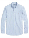 Embroidery Logo Striped Long Sleeve Shirt Light Blue - POLO RALPH LAUREN - BALAAN 2