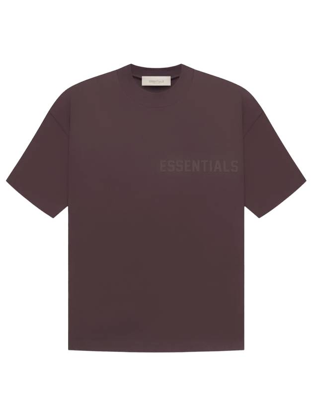 Logo Cotton Short Sleeve T Shirt Plum - FEAR OF GOD ESSENTIALS - BALAAN 1