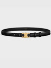 Triomphe Small Taurillon Leather Belt Black - CELINE - BALAAN 5