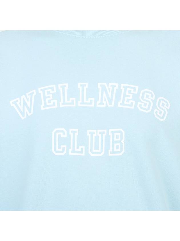 Wellness Club Flock Crew Neck Cotton Sweatshirt Baby Blue - SPORTY & RICH - BALAAN 9