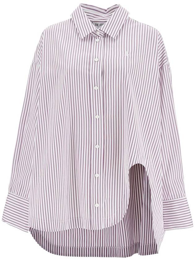 white and purple striped oversized shirt - THE ATTICO - BALAAN 1