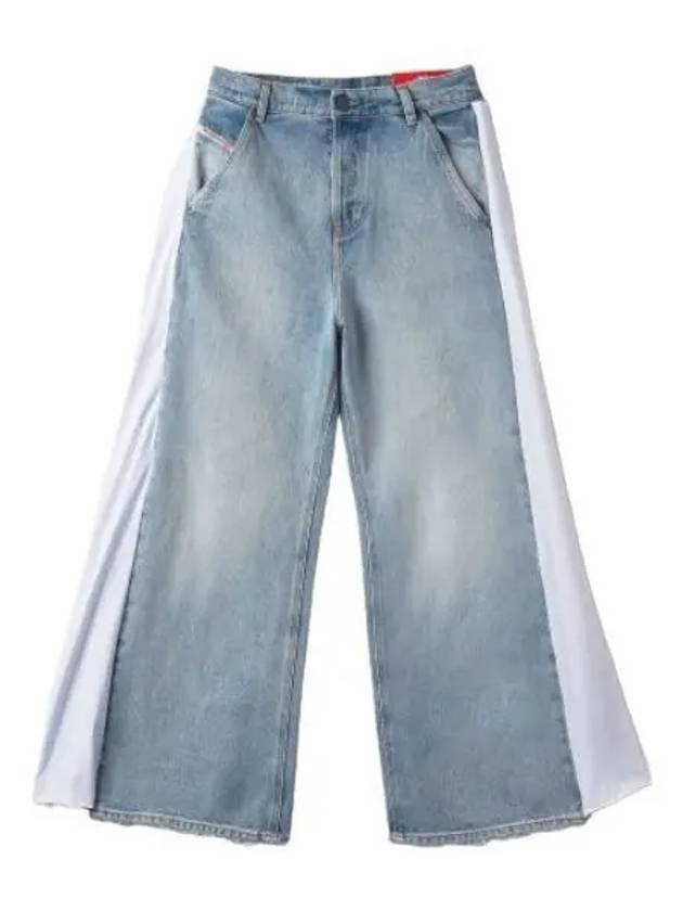 Wide side striped siren denim pants light blue jeans - DIESEL - BALAAN 1