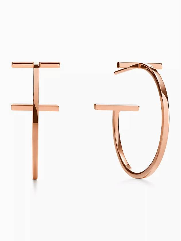 Tiffany Tiffany T hoop earrings rose gold medium women's earrings - TIFFANY & CO. - BALAAN 2