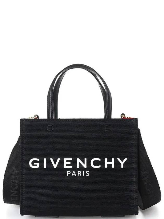 Mini G-Tote Shopping Bag In Canvas Black - GIVENCHY - BALAAN 2