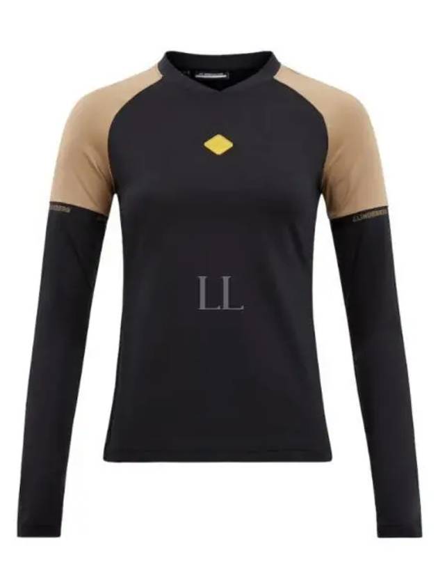 Women's Sienna Slim Fit Golf Long Sleeve T-Shirt Black - J.LINDEBERG - BALAAN 2