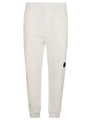 Diagonal Raised Fleece Track Pants White - CP COMPANY - BALAAN 1