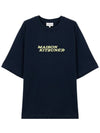 Cotton Short Sleeve T-Shirt Blue - MAISON KITSUNE - BALAAN 2