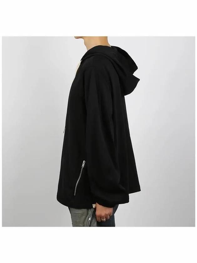 Two Side Zip Pockets Technical Cotton Hoodie Black - JIL SANDER - BALAAN 4