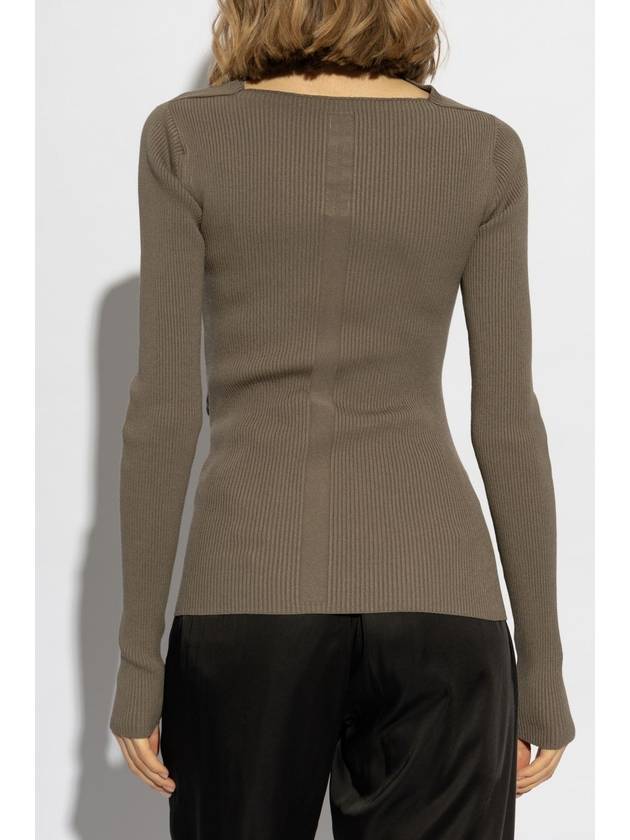 Rick Owens Ribbed Top Babel, Women's, Brown - RICK OWENS - BALAAN 4