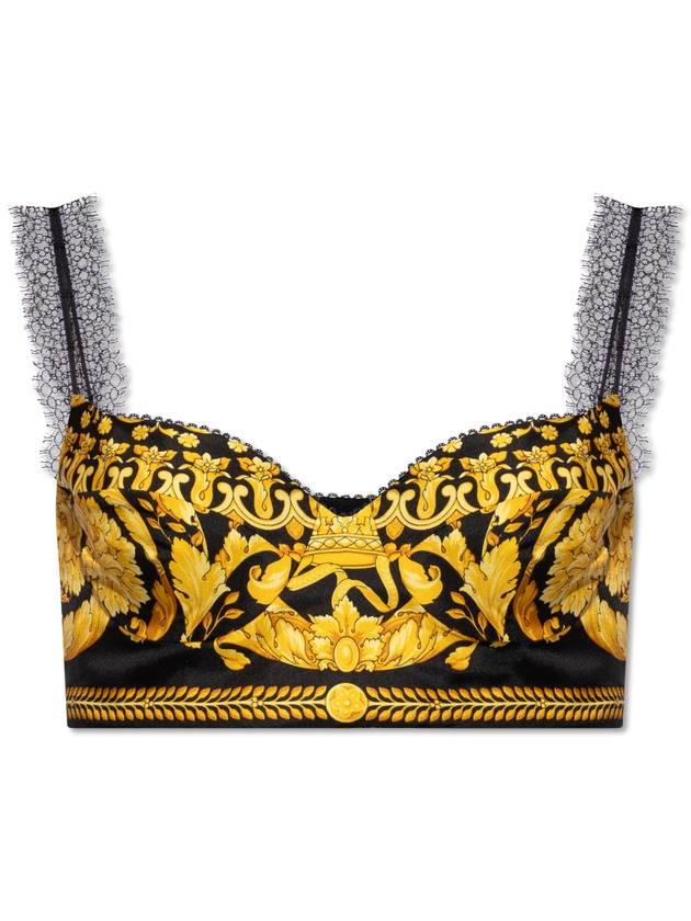 Barocco Print Silk Bralette 10013471A10193 - VERSACE - BALAAN 2