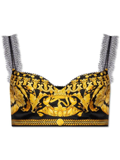 Barocco Print Silk Bralette 10013471A10193 - VERSACE - BALAAN 2