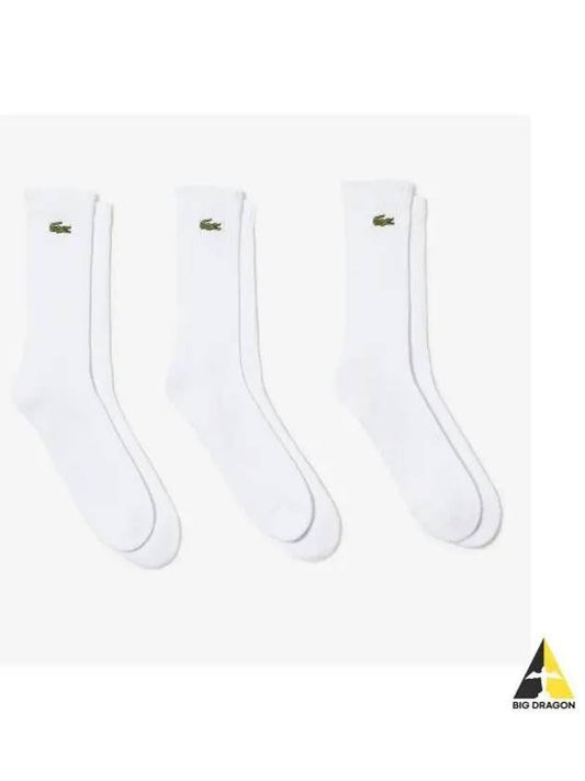 Men s 3 Pack Long Length Sports Socks Bundle White - LACOSTE - BALAAN 1