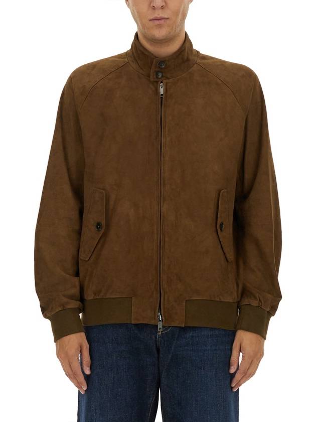 G9 Slim Fit Suede Jacket Dark Olive - BARACUTA - BALAAN 2