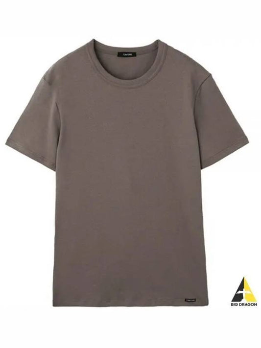 Cotton Crew Neck Short Sleeve T-Shirt Nude - TOM FORD - BALAAN 2