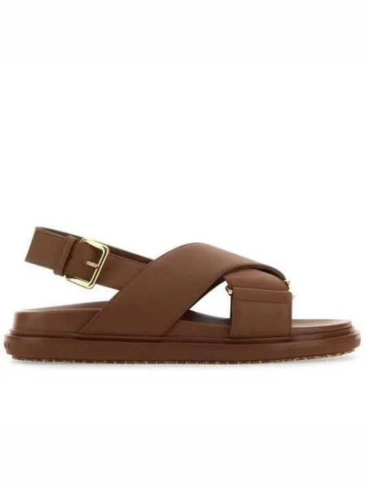 Fussbet Leather Sandals Brown - MARNI - BALAAN 2