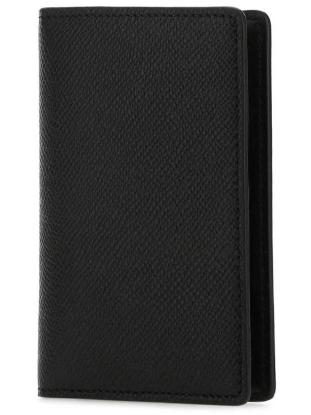 Stitched Bi-Fold Leather Card Wallet Black - MAISON MARGIELA - BALAAN 3