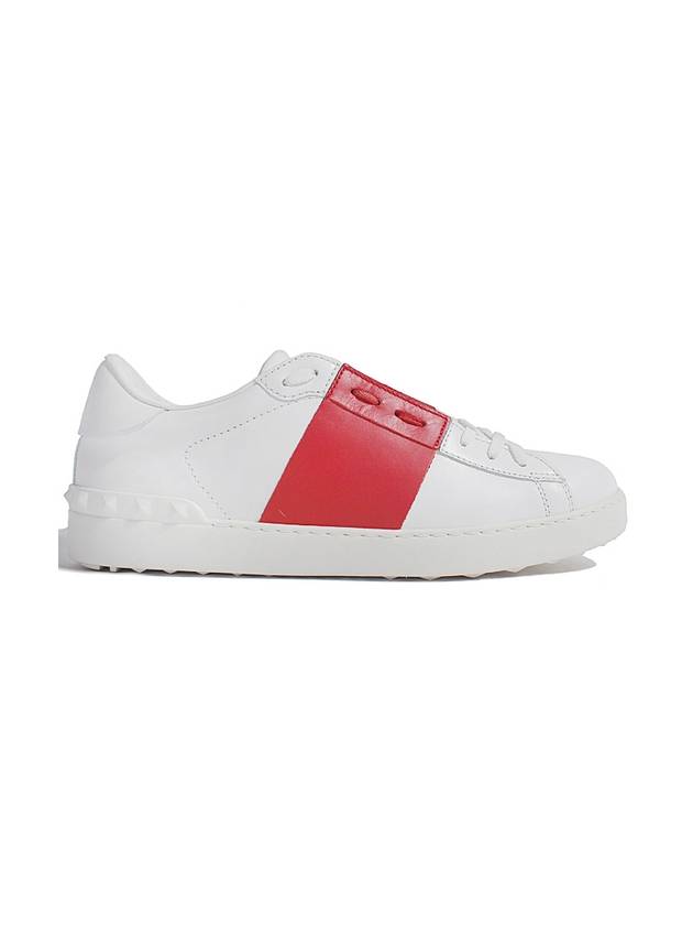 Men's Red Band Hidden Strap Low Top Sneakers White - VALENTINO - BALAAN 1