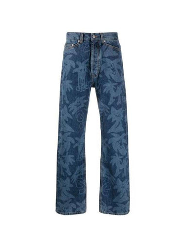 Denim Straight Pants PMYA030E23DE N001 4540 BLUE - PALM ANGELS - BALAAN 1