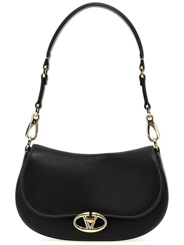 Garavani Oval Leather Shoulder Bag Black - VALENTINO - BALAAN 2