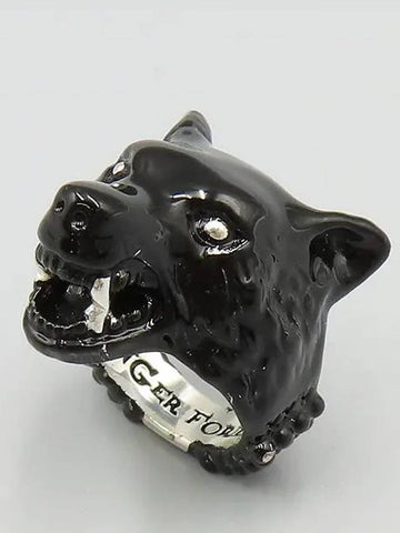 Anger Forest Black Wolf Silver Ring No 14 - GUCCI - BALAAN 1