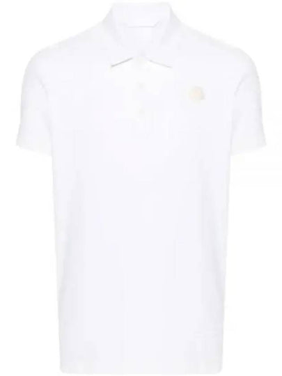 Men's Logo Patch Polo Shirt White - MONCLER - BALAAN 2