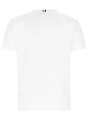 Men's Medium Weight Jersey Tipped Pocket Crewneck Short Sleeve T-Shirt White - THOM BROWNE - BALAAN 4