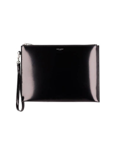 Patent Leather Clutch Bag Black - SAINT LAURENT - BALAAN 2