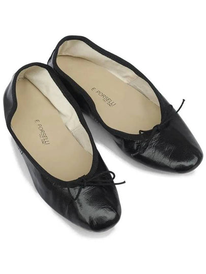 Women's Leather Flat Ballerinas Black - PORSELLI - BALAAN 2