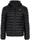 Water Repellent Hood Quilted Puffed Jacket Black - LACOSTE - BALAAN 2