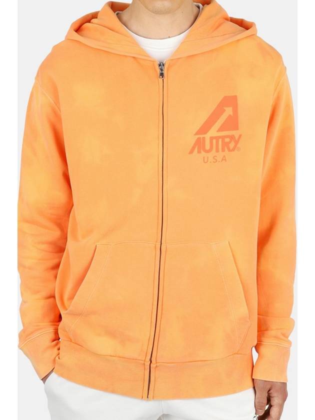 Men's Match Point Logo Zip-Up Hoodie Orange - AUTRY - BALAAN 3