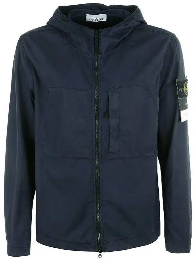 Men's Wappen Patch Supima Cotton Hooded Jacket Navy - STONE ISLAND - BALAAN 3