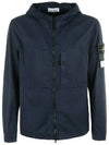 Men's Wappen Patch Supima Cotton Hooded Jacket Navy - STONE ISLAND - BALAAN 2