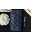 Classic gold caviar card wallet navy - CHANEL - BALAAN 4