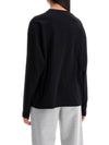 Logo Embroidered Cotton Long Sleeve T-shirt Black - MIU MIU - BALAAN 4