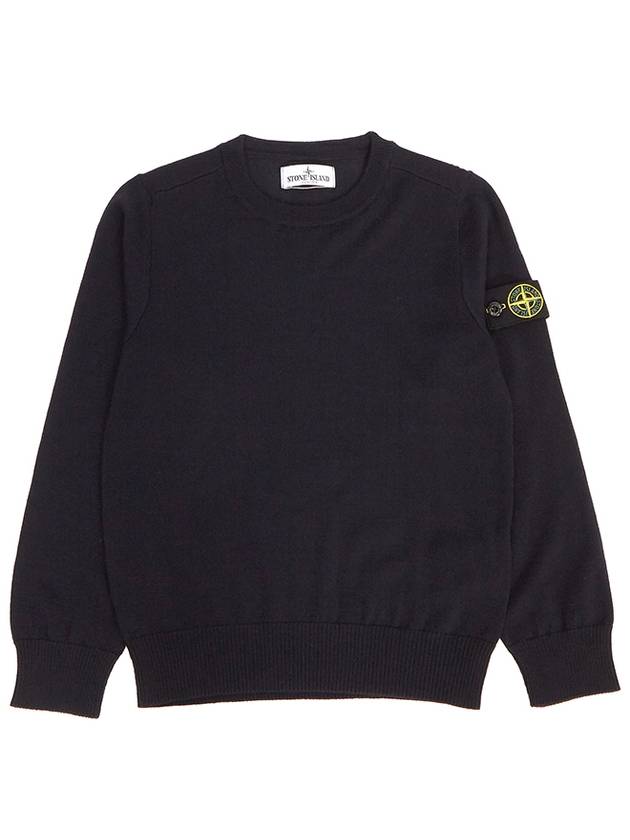 Kids Patch Virgin Wool Sweatshirt Navy - STONE ISLAND - BALAAN 2