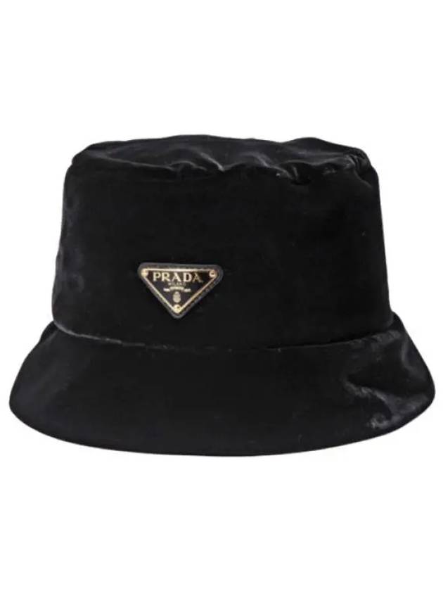 Velvet Bucket Hat Black - PRADA - BALAAN 2