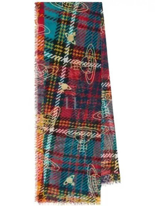 ORB Mac Andy Wrap Check Wool Silk Scarf - VIVIENNE WESTWOOD - BALAAN 2