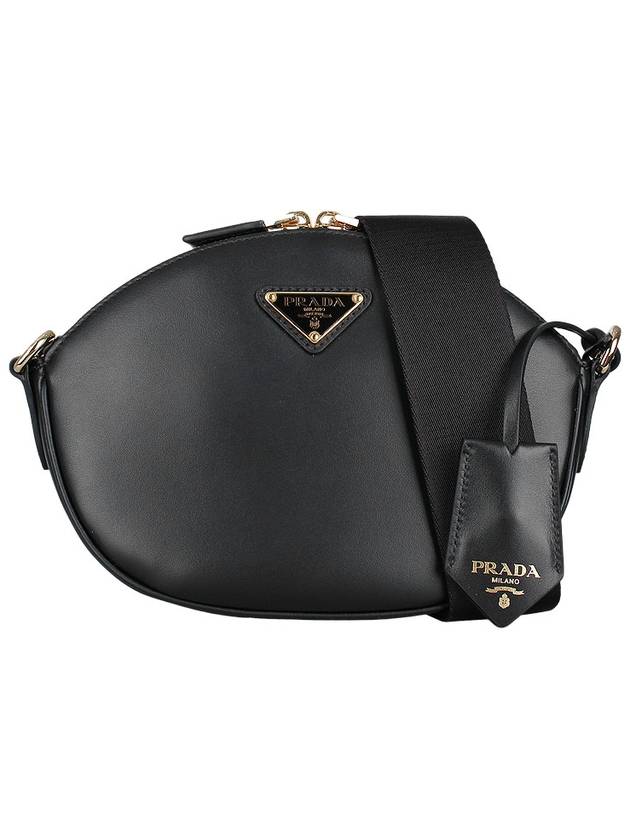 Leather Mini Shoulder Bag Black - PRADA - BALAAN 3