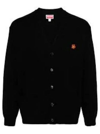 Boke Flower Crest Wool Cardigan Black - KENZO - BALAAN 2